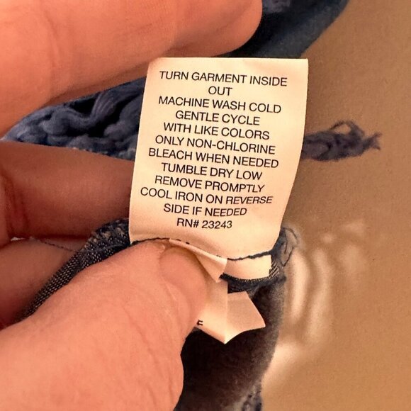 NY&Co Chambray Boho Embroidered Fringe Hippie Dress Womens XS Fairy Cottage 70s - Picture 6 of 10